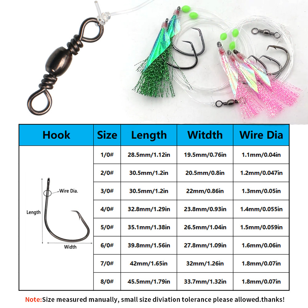Bimoo 10 sztuk Zestawów Sabiki – Fishing Hook Size recenzja i cena