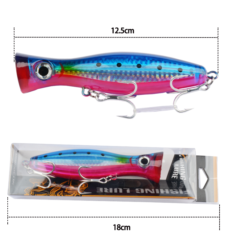 1 szt. 43g Duży Popper Pływają – Fishing Hook Size recenzja i cena